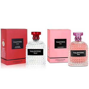 2PCS Perfume Set for Women - Floral Fragrance Gift Set with VanillaSweet Fruity Powdery Woody&ampMusky | 3.4 Fl Oz Each Eau De Pafume(Valentine Rose&ampRouge)
