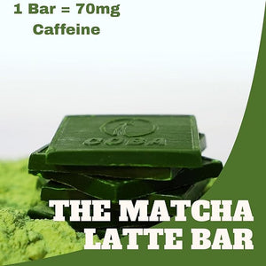 COBA Caffeinated Coffee Chocolate [1 Bar = 1 Cup of Matcha] - Energy Boost Portable All Natural Caffeine for Gym Travel Daily Use - Gluten Free Non GMO (20 Pack Matcha)