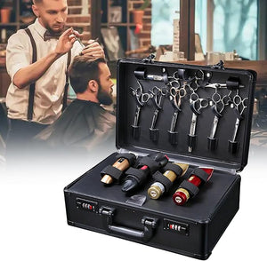 Professional Barber Case Barber Carrying Case Portable Travel Stylist Tool Box with Lock Professional Salon Hair Cutting Grooming Kit Storage Organizer for Clippers Scissors Barber Supplies