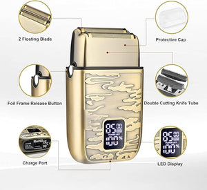 GSKY Electric Razor Double Foil Foil Shavers for MenElectric Shavers for MenCordless Barber Shaver Beard Trimmer