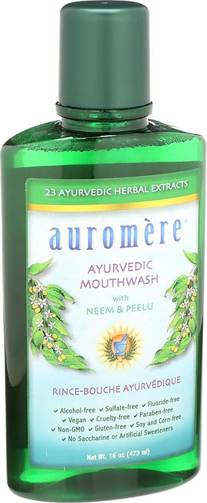 Auromere Ayurvedic Mouthwash Fluoride Free Alcohol Free 16 Fluid Ounce (Pack of 3)