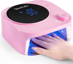Lavinda 54W UV LED Nail Lamp Professional UV Light for Gel Nails Rechargeable Cordless Nail Dryer with 4 Timer Settings &amp Auto Sensor Fast Curing Gel Light for Home and Salon Use Diamond Dust De