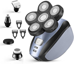 Head Shavers for Men - Upgraded Multifunctional Bald Head Shaver Waterproof Electric Razor for Men Cordless Rechargeable Shaving Grooming Kit (Blue)