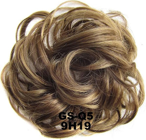 Hair Bun 1 Pack Messy Bun Hair Hoops Ponytail Hair Extensions Synthetic Donut Hair Bun Curly Wavy Hair Bun Wigs for Women Hair Bun Piece(9H19)