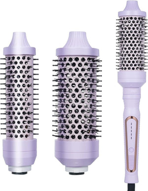 Heated Round Brush Thermal Brush Blowout Set 1.25/1.5/1.75 for Short to Long Hair 300-450¡ÆF for Fine to Coarse Hair One Step Smooths Frizz Boosts Shine Adds Volume Dual Voltage Lilac
