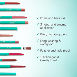 Thrive Causemetics Lip Filler Long-Wearing + Plumping Lip Liner, Shea Butter Hydrating Lip Plumper Retractable Lip Liner Pencil, Built In Sharpener, Vegan &amp; Cruelty Free, Katrece (Espresso)