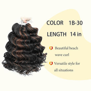 Ocean Wave Crochet Hair 14inch Curly Braiding Hair Wet And Wavy Crochet Hair for Black Women 7Packs Deep Twist Crochet Synthetic Hair Extensions P1B/30¡¦