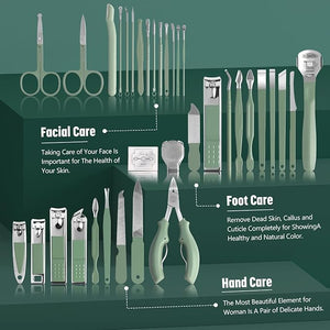 Manicure Set Professional Pedicure Tools Set 35 in 1 Manicure Pedicure Kit for Women Foot Hand Nail Care Kit Grooming Kit for Toenail Fingernail
