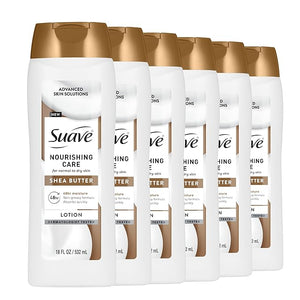 Suave Nourishing Care Hand &amp Body Lotion with Shea Butter for Women Deep Moisture for Dry Skin Fast Absorbing Allergen Free Moisturizing Cream 18FL OZ 6 Pack