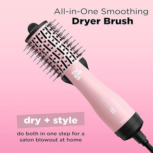 INFINITIPRO BY CONAIR The Knot Dr. All-in-One Travel Friendly Oval Dryer Brush Hair Dryer &amp Volumizer Hot Air Brush