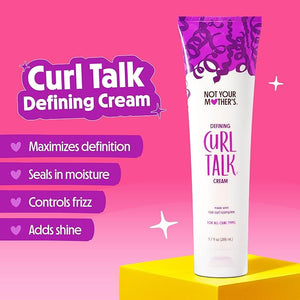 Not Your Mother's Curl Talk Defining Cream Frizz Control Styling Gel &amp Curl Activating Mousse (3-Pack) - 9.7 oz Each - Maximize Definition &amp Control Frizz - For All Curly Hair Types