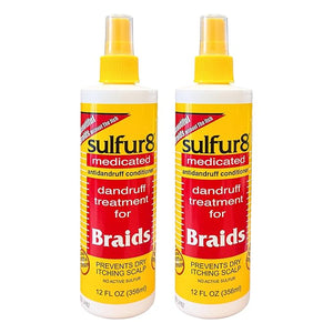 Sulfur 8 Dandruff Treatment for Braids 12 oz (Pack of 2) ? Medicated Anti-Itch Scalp Conditioner