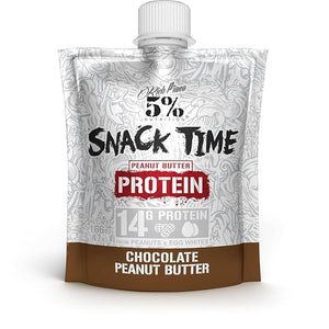 Rich Piana 5% Nutrition Snack Time | Squeezable Protein Shots | High Protein Snack Pouches | Egg White Peanut Butter Protein Snacks | 10-Count (Chocolate Peanut Butter)