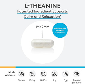 XYMOGEN L-Theanine - Patented Suntheanine L theanine 400mg Per Serving - Amino Acid Supplement to Support Calm + Relaxation Without Drowsiness Liver Health (120 Capsules)