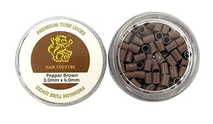 Hair Couture Premium Tube Locks ? 200 Pieces Beads Rings Micro Links Professional Tools I-Tip Extension Extra Hold Strength Accessories TPS3060-PBRN