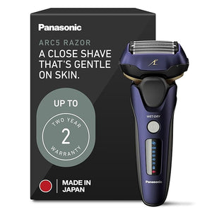 Panasonic ARC5 Electric Razor for Men with Pop-up Trimmer Wet Dry 5-Blade Electric Shaver with Intelligent Shave Sensor and 16D Flexible Pivoting Head - ES-ALV6HA (Navy)