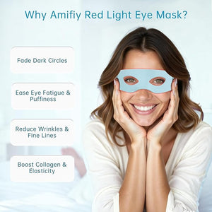 Red Light Therapy for Eyes Infrared LED Eye Mask for Under Eye Dark Circles Puffiness &amp Wrinkles Anti-Aging Collagen Booster in Just 3 Minutes a Day Soft Silicone