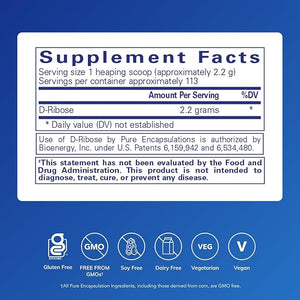 Pure Encapsulations Ribose | Hypoallergenic Supplement with Rapid Energy Repletion for Intense Exercise | 8.8 Ounces