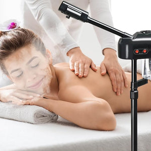 Professional Facial Steamer On Wheels, 2 in 1 Facial Steamer with 3X Magnifying Lamp, Esthetician Steamer Face Spa Mist Steam for Home Beauty Salon, Personal Skin Care Deep Cleaning