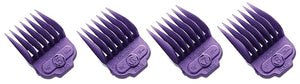 Andis 66320 Magnetic 4-Piece Comb Set - Perfect for Hair Cutting &amp Grooming ? Sizes 5 6 7 8 (5/8 3/4 7/8 1) ? Large Purple