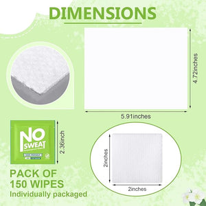 Timgle 150 Pcs Mini Travel Deodorant Wipes Individually Wrapped Armpit Antiperspirant Deodorant Sweat Body Wipes for Women Men Teens Sports Travel Clean Skin Underarm Excessive Sweating(Bright)