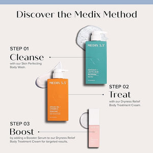 Medix 5.5 Glycolic Acid Exfoliating Face &amp Body Wash Cleanser + Argan Oil Moisturizing Body Cream Lotion 2PC Skin Care Set | Alpha Hydroxy Acid &amp Lactic Acid Foaming Face Wash 2PC Set