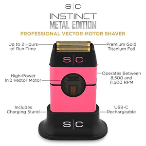 StyleCraft Instinct Metal Cordless Double Foil Shaver with IN2 Vector Motor Intuitive Torque Control USB-C Rechargeable