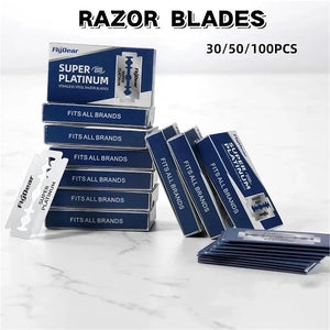 30/50/100pcs Classic Retro Stainless Steel Double Edge Safety Razor Blades for Men - Professional Barber Tool for Smooth Shaving &amp; Hair Removal(40pcs)