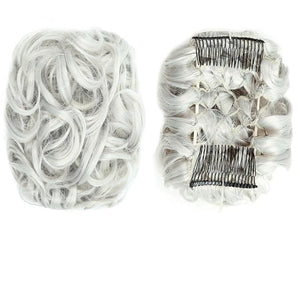 Hair Accessories Synthetic Messy Bun Wig Hair Pieces Wavy Curly Bun Ponytail Hair Extensions Bun Hair Comb Women Bun Wig Hair Pieces For Women(1001)