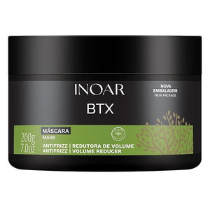 INOAR BTX Antifrizz Hair Volume Reduction Mask with Argan Oil &amp Hyaluronic Acid for Frizz Control &amp Deep Nourishment 6.7 oz