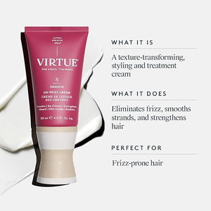 Virtue Un-Frizz Leave-In Hair Treatment for Curly Hair and Frizz Control Sulfate Free Safe for All Hair Types Color Safe