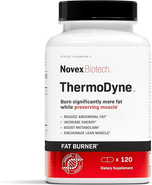 Novex Biotech ThermoDyne - Thermogenic Fat Burner for Men - Weight Loss Pills ? Appetite Suppressant ? Metabolism Booster for Men ? Green Tea Extract - 200mg Caffeine - 120 Count