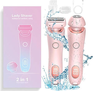 Dusk Razor for Women - Silky Glide Pro 3.0 Razor, 2 in 1 Electric Shaver Razors, Ipx7 Waterproof Women's Bikini Trimmers, Wet or Dry(Pink)
