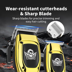 HIENA PRO Professional Hair Clipper Set for Men Cordless Rechargeable Haircut Clippers Clipper Set and Trimmer Kit for Hair Cutting Hair Cutting Tools Gifts for Men