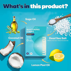 Teeth Whitening Strips for Sensitive Teeth ? Enamel Safe Peroxide-Free No Slip Whitening Strips for Daily Use ? 14 Treatments (28 Strips)