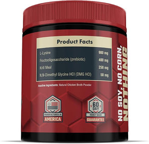 L-Lysine for Cats and Kittens - 900 mg L Lysine Powder for Cats for Immunity &amp; Respiratory Support - Cat Supplement with L-Lysine, Prebiotics, Krill, &amp; DMG for Immune System, Eye Health &amp;