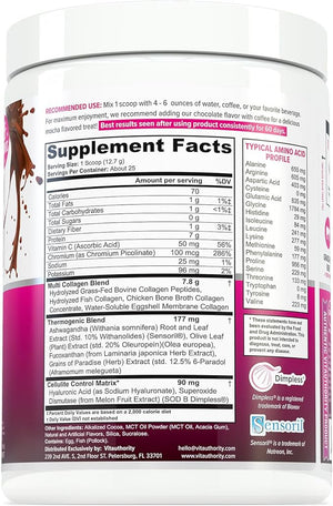 Vitauthority Collagen Peptides Powder Weight Loss Supplements | Hydrolyzed Beauty Complex for Women, Hair Skin Nails | Fat Burning Support | Chocolate Flavored 25 Servings