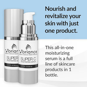 Vibriance Super C Serum for Mature Skin - All-in-One Vitamin Formula Hydrates Firms Lifts Smooths Targets Age Spots Wrinkles 1 fl oz - Pack of 3