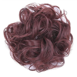 FRANCES Fake Hair Bun 1 Pack Synthetic Donut Bun Messy Bun Hair Slices Curly Wavy Headbands Women Bun Wig Synthetic Wig Hair Extensions Hair Accessories (Color : 33)
