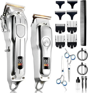 Mensure Hair Clippers for Men Home Haircut Kit with Scissors Comb &amp Guide Combs Cordless Hair Trimmer Set for Family Use