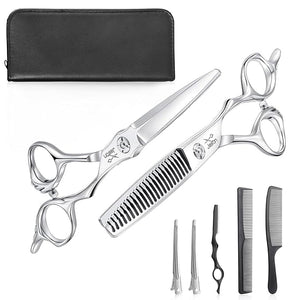 JASON 6 Hair Scissors Set - Hair Shears with Ultimate Sharp Sword Blade Professional Haircut Scissor Hair Trimming Shear for Barber Hairdresser Stylist Japanese 440C Stainless Steel Gift