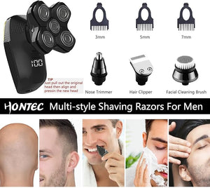 Revolutionary Upgrade Bald Men's 4-in-1 Electric Head Shavers Cordless Comfortable IPX7 Waterproof m Wet/Dry Use Equipped with Clippers Trimmers &amp Cleansing Rechargeable for Smooth Shave