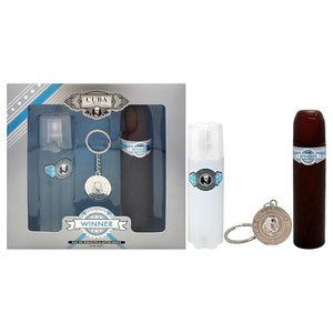 Cuba Winner 3 Pieces Gift Set for Men, (3.3 Ounce Eau de Toilette Spray + 3.3 Ounce After Shave + A Key Chain)
