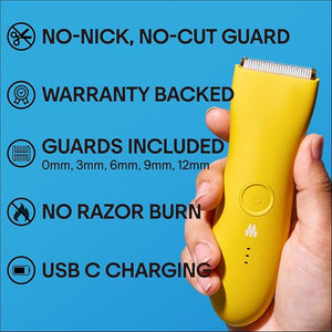 MERIDIAN The Trimmer Premium - Body Hair Trimmer &amp Electric Shaver for Men and Women for Pubic Hair Chest Legs &amp Bikini Line Waterproof &amp Rechargeable Solar