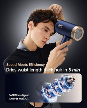Hair Dryers for Women CONFU Hair Dryer with Diffuser Blow Dryers for Men Hairdryer with Diffuser Attachment Portable Lightweight Fast Drying Negative Ion Hairdryer for Home