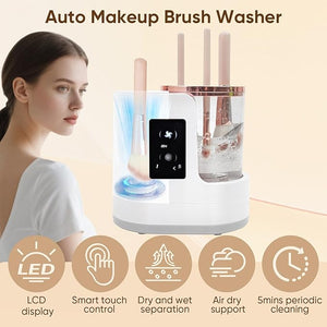 Electric Makeup Brush Cleaner 3-in-1 Automatic Brush Cleaning Machine Dual-Direction Cleaning Adjustable Drying Fits All Brush Sizes Efficient &amp Quick (Upgraded 2025 Edition)