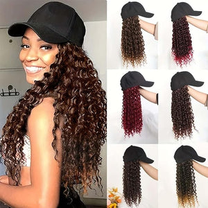 Hat Wig Baseball Cap Wig Extensions Adjustable Wig Hat Attached African Kinky Curly Hairpiece Braiding wig