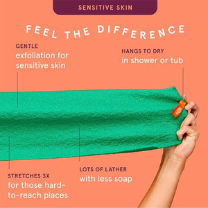 Cleanlogic Bath and Body Exfoliating Stretch Bath/Shower Cloth, Assorted Colors, 3 Count