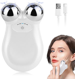 Microcurrent Face Device, USB Microcurrent Facial Shaping Tool for Facial Wrinkle Removal and Anti-Aging£¬Mini Microcurrent Face Lift Device for Face Lifting and Facial Sculpting (White)