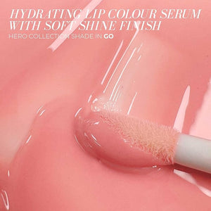 FITGLOW Beauty Lip Colour Serum | Hydrating Lip Gloss | Plumping Anti-Aging Lip Treatment | Natural Shine with Pomegranate Sterols &amp; Collagen | Buildable Color for Dry Chapped Lips | Go - 10g